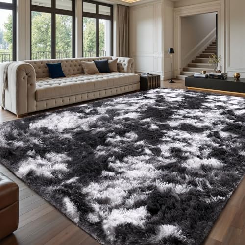 Sour Lemon Rugs Living Room 200x300cm, Grey Area Rugs for Bedroom, Washable Anti Slip Extra Large Shaggy Soft Rug Fluffy Modern Floor Carpets Mat Beside Carpet for Kids Living Room