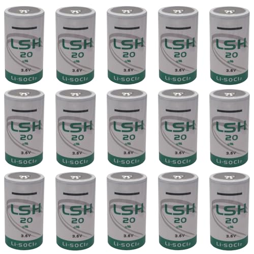 LINHUPAK (15 Pack) LSH20 3.6V D Lithium Thionyl Chloride Battery 13000mA LSH 20 Battery Non-Rechargeable