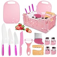 JoltJive Kindermesser, Kindermesser ab 1 2 3 4 5 6 jahre Kinderküche mit Faltbarer Aufbewahrungsbox und Wellenschneider, Montessori Spielzeug als Weihnachts- und Geburtstagsgeschenk