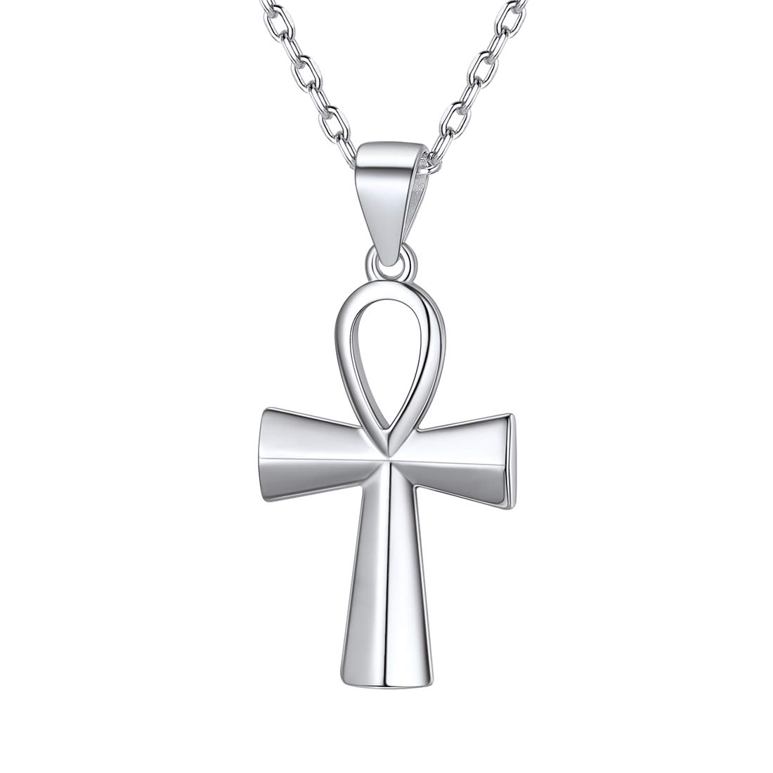 ChicSilver Collier Croix Ankh Egyptienne Argent 925 Pendentif œil d'horus/Croix de Vie/Croix de Ankh avec Chaine Reglable 45+5cm,Bijoux Egypte pour Homme Femme Ados (Boîte Cadeau)