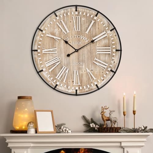 Emax Home Handcrafted Wood and Metal Clock image product image