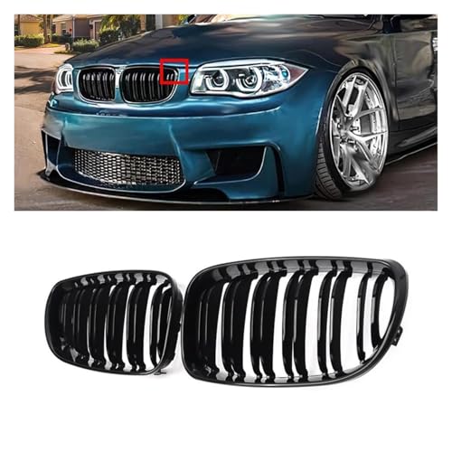 Parrilla delantera riñón de doble lama para coche E81 E82 E87 E88 2004-2011 2