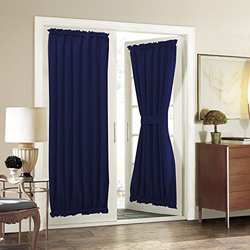 Aquazolax Patio Door Curtain Panels for Privacy - Thermal Insulated 54"x72" Blackout Drapery