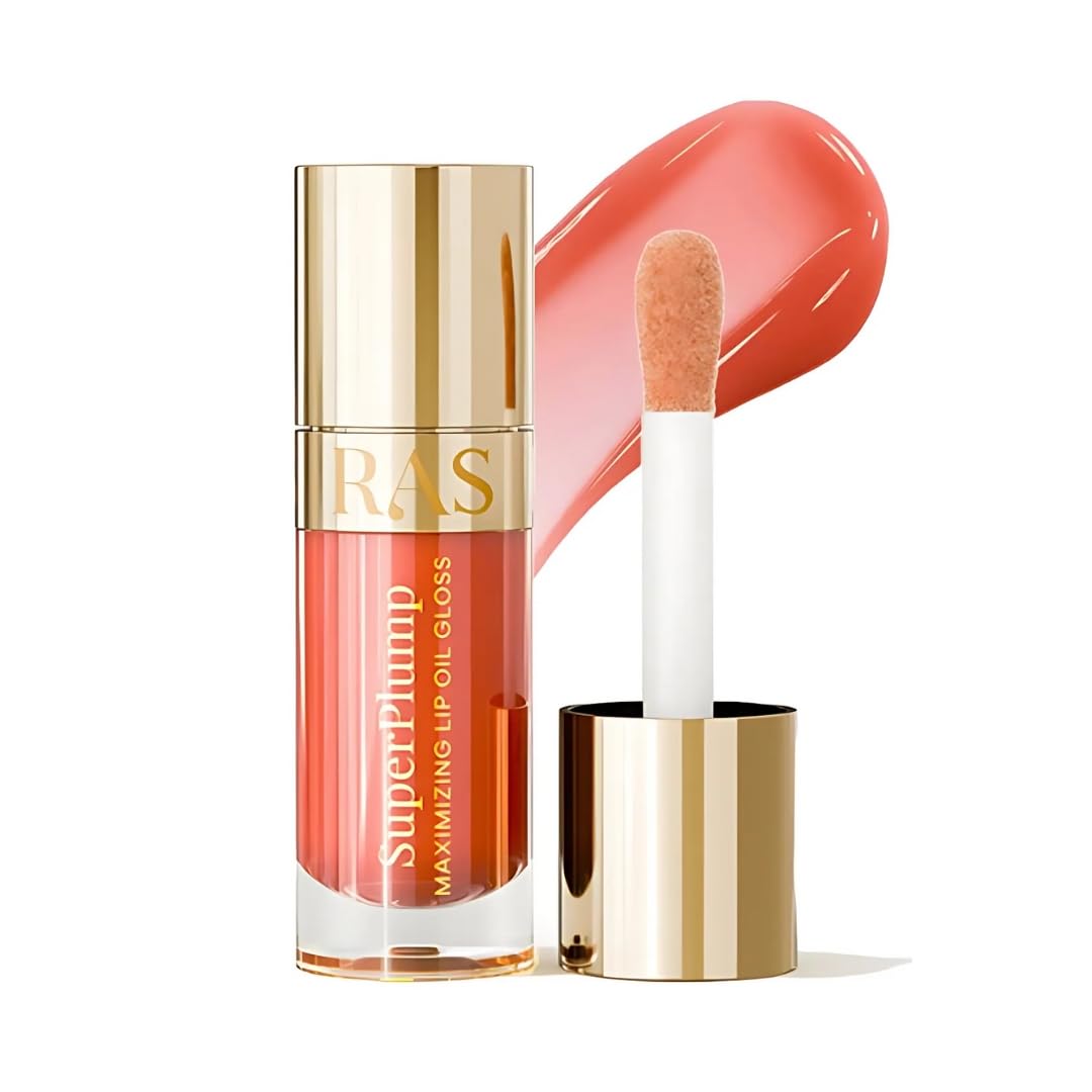 RAS Luxury Oils Hydrating 4-in-1 Super Plump Lip Oil Gloss, Balm, Plumper & Gloss with SPF 20 | Enriched with Natural Oils, Peptides & Hyaluronic Acid - Peach Glow-picture-36