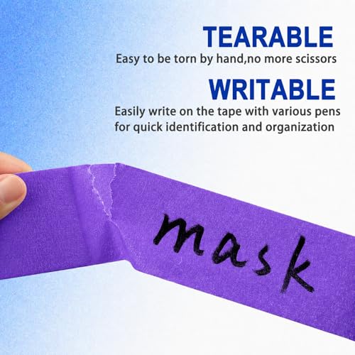 Image of Purple Painters Tape - Purple Masking Tape 2 Inch Wide - Multi-Surface, Smart Adhesion, Indoor & Outdoor - Paint Tape for DIY, Labeling, Art, Car, General Purpose - 90FT Total