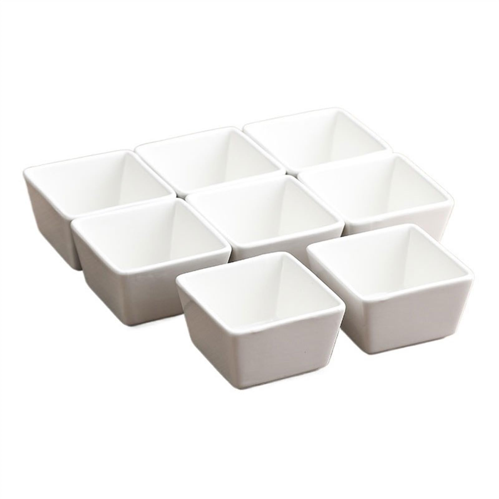 Cuencos de inmersión Cuenco cuadrado pequeño de cerámica for aperitivos y postres, plato for aperitivos, olla caliente for restaurante, cuenco for salsa Simple Plato de Postre(Size:8-piece)