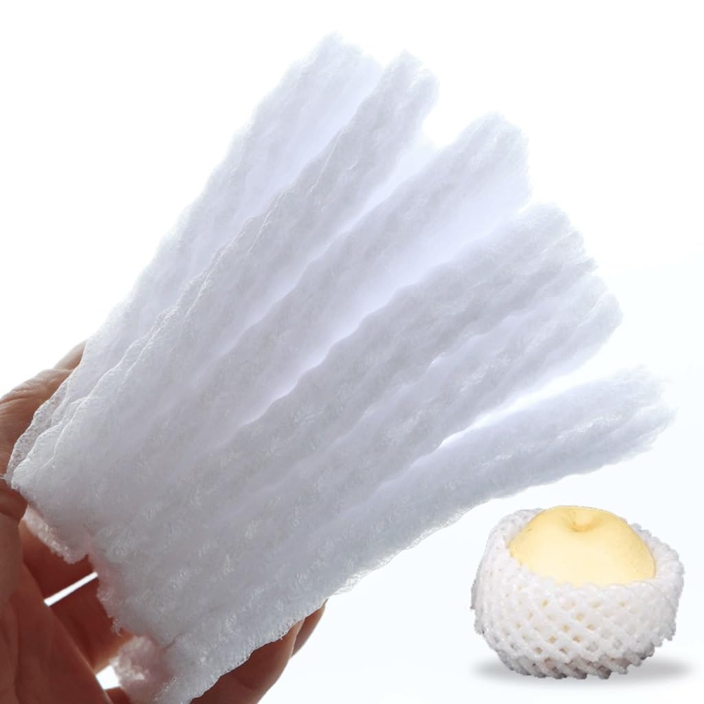 Fundas protectoras de malla de espuma, 100 Uds. Bolsas de malla for botellas vino y verduras varios tamaños(16x6cm)