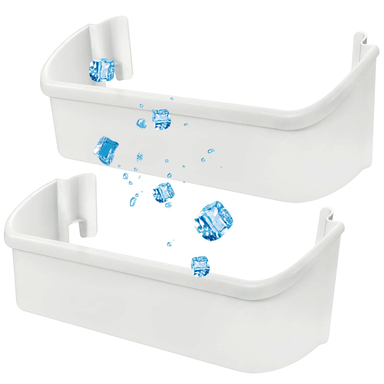 UPGRADED 2 Pack 240323001 Refrigerator Door Bin Shelf Compatible with Frigidaire & Kenmore Refrigerator Bottom 2 Shelves, Replace PS429724, AP2115741, 240323007, 240323000