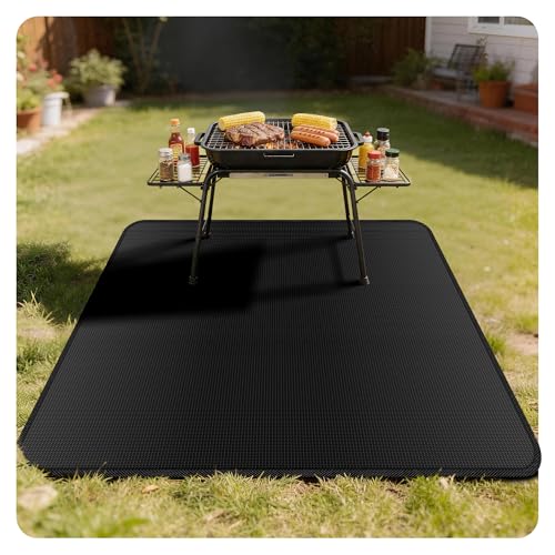 100x154 cm Tapis Barbecue Sol Extérieur, Tapis de Protection Ignifuge, Résistance Thermique 980°C, pour Cheminée et Barbecue, Facile à Nettoyer,...