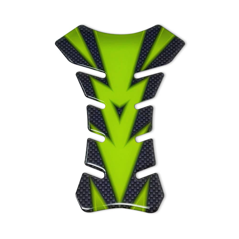 Quattroerre 18220 3D Tank Protections for Motorcycle, Colours, Green and Carbon