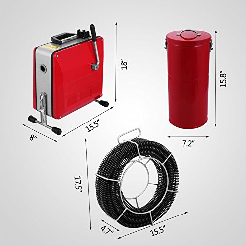 Preisvergleich Produktbild BananaB Rohrreinigungsmaschine Sectional Pipe Drain Cleaning Machine Electric Drain Cleaner Machine for 20-150mm Ø Pipe Cleaning 390W 8 / 16 / 22mm Ø Electric Drain Cleaning Machine (HXCQ)