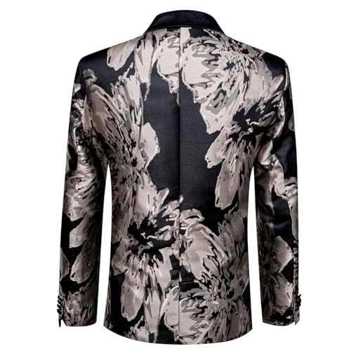 Image of Barry. Wang Men's Sport Coats & Blazers Flower Suit Jacket 1 Button Paisley Tuxedo Mardi Gras Carnival Parade Gift