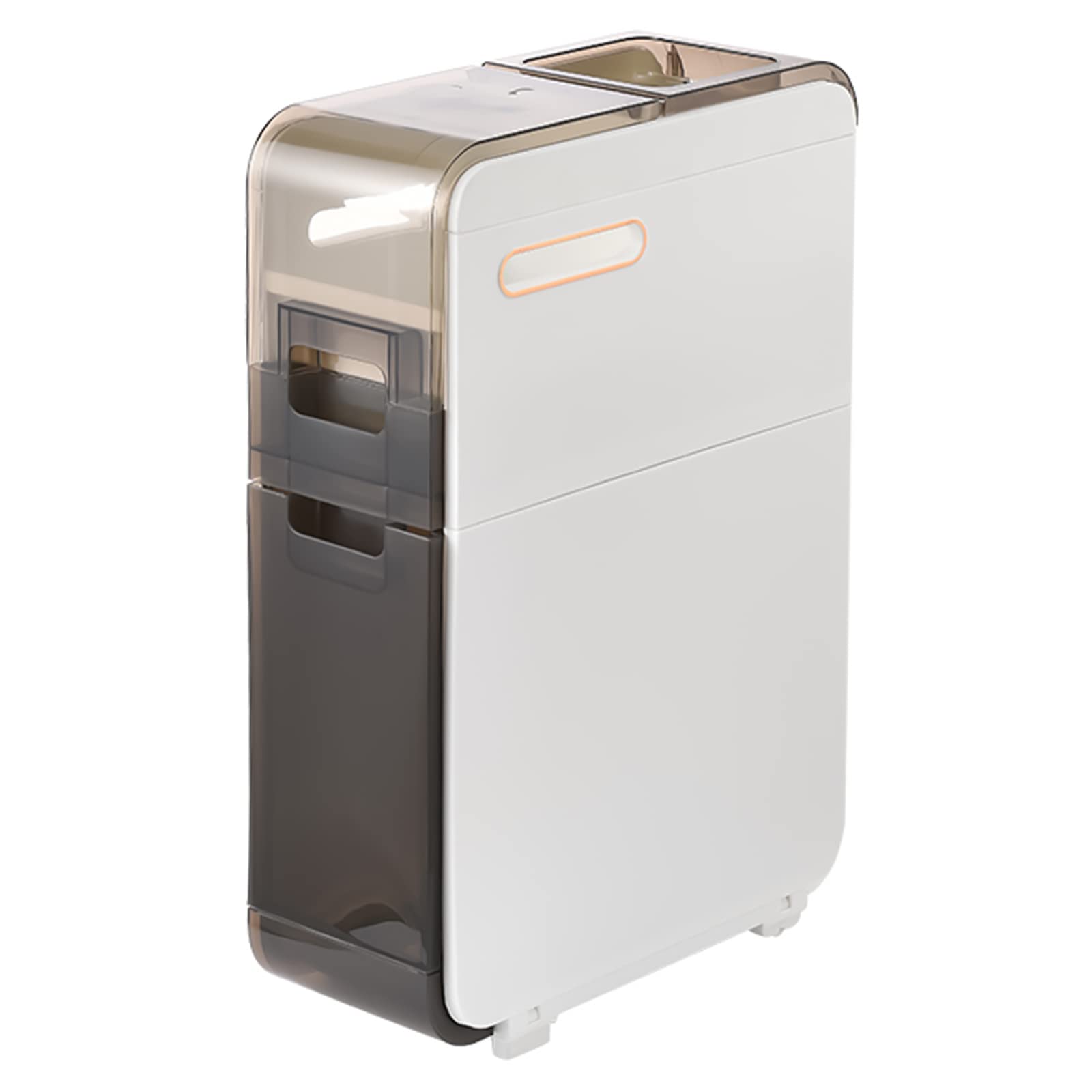 Armadietto portaoggetti sottile da bagno largo 17,5 cm, porta carta igienica a 2 livelli con ante, organizer stretto per cucina e camera da letto, soluzione salvaspazio per piccoli spazi