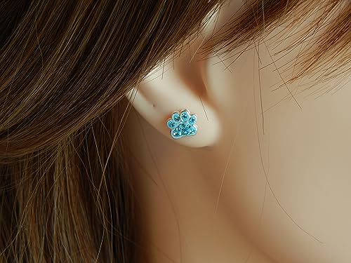 Image of 925 Sterling Silver Paw Print Stud Earrings (Choose Your Style) (Nickel Free)