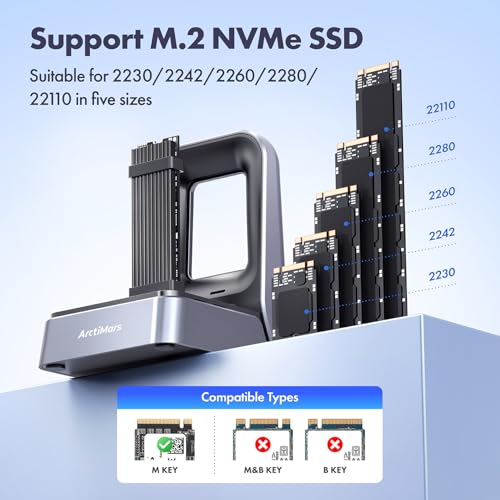 Dock M.2 NVMe y SATA sin herramientas a USB C 20Gbps miniatura 6