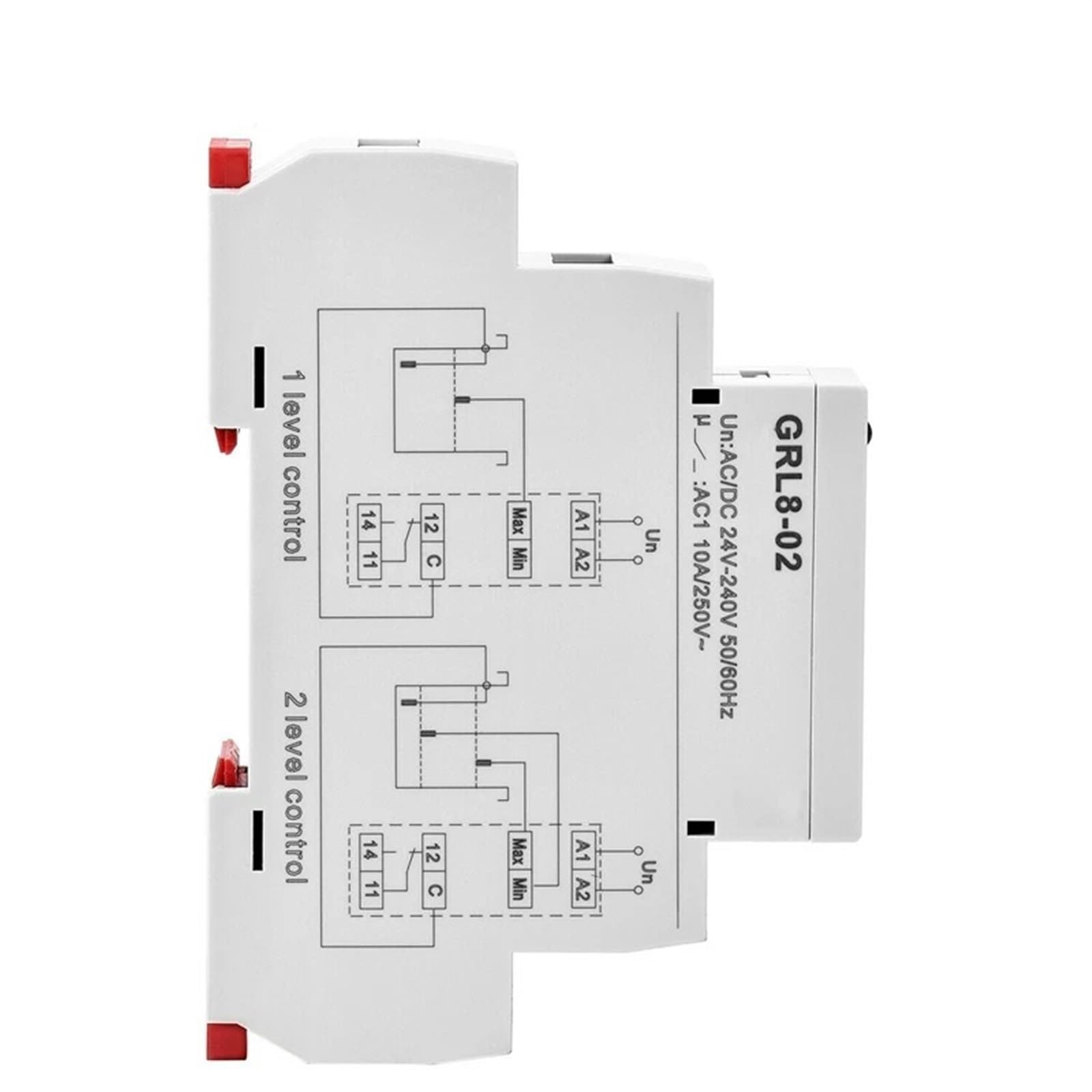 Relé de Control de líquido GRL8-02 relé de Control de Nivel de líquido 10A ACDC24V-240V relé de Bomba de Agua de Voltaje de Amplio Rango