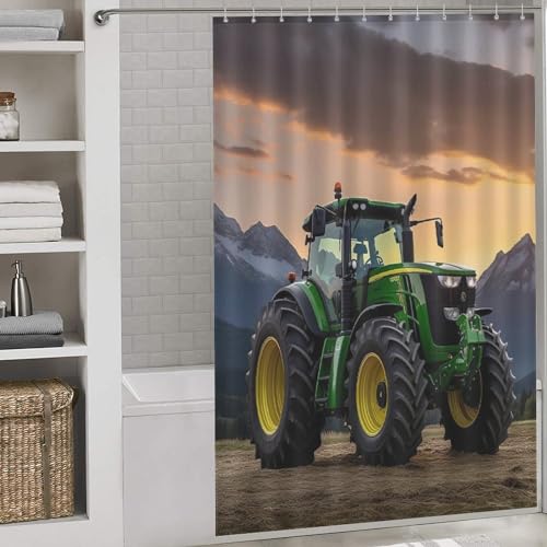 Rideau de douche tracteur en polyester imperméable 152x183cm - 2