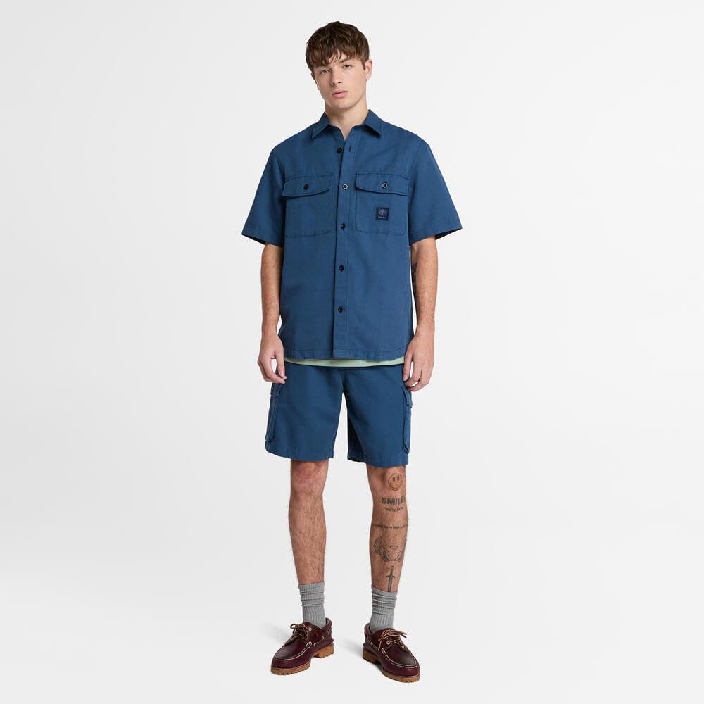 Timberland Mens Cotton Linen Utility Shorts - Image 3