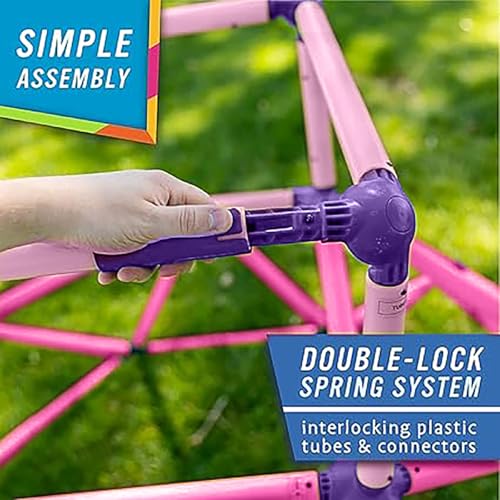 Image of Eezy Peezy Climber with Top - Active Indoor Outdoor Play Set Climbing Dome Equipment Toys - Fun for Kids Ages 3 to 6 Years Old, Pink