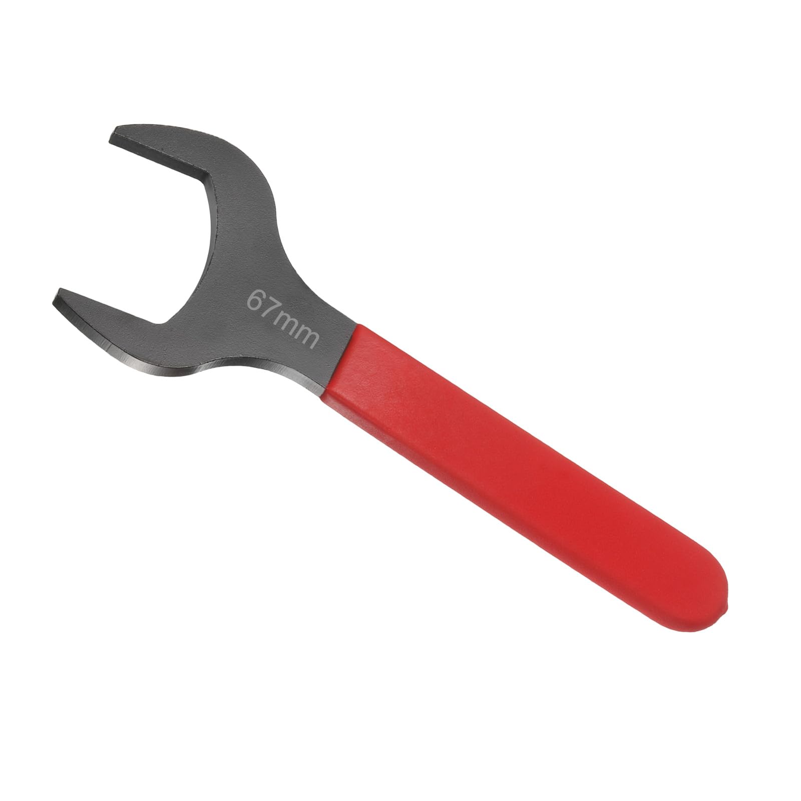 Awclub 67mm Open End Wrench, 15 Degree Offset Thin U-Shaped Spanner with Red Shank, Black Finish for Automotive Repair & Furniture Assembly