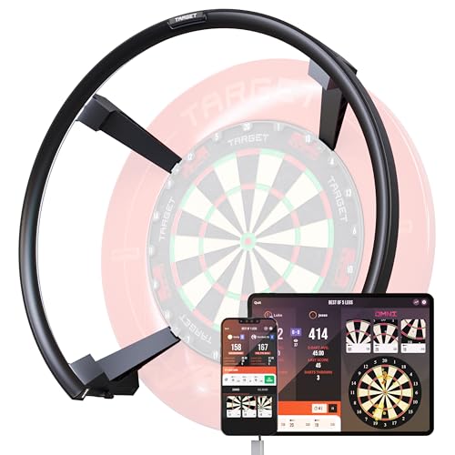 TARGET Darts Omni Dartboard mit automatische Punktzahlberechnung und LED-Beleuchtung | Dartscheibe...