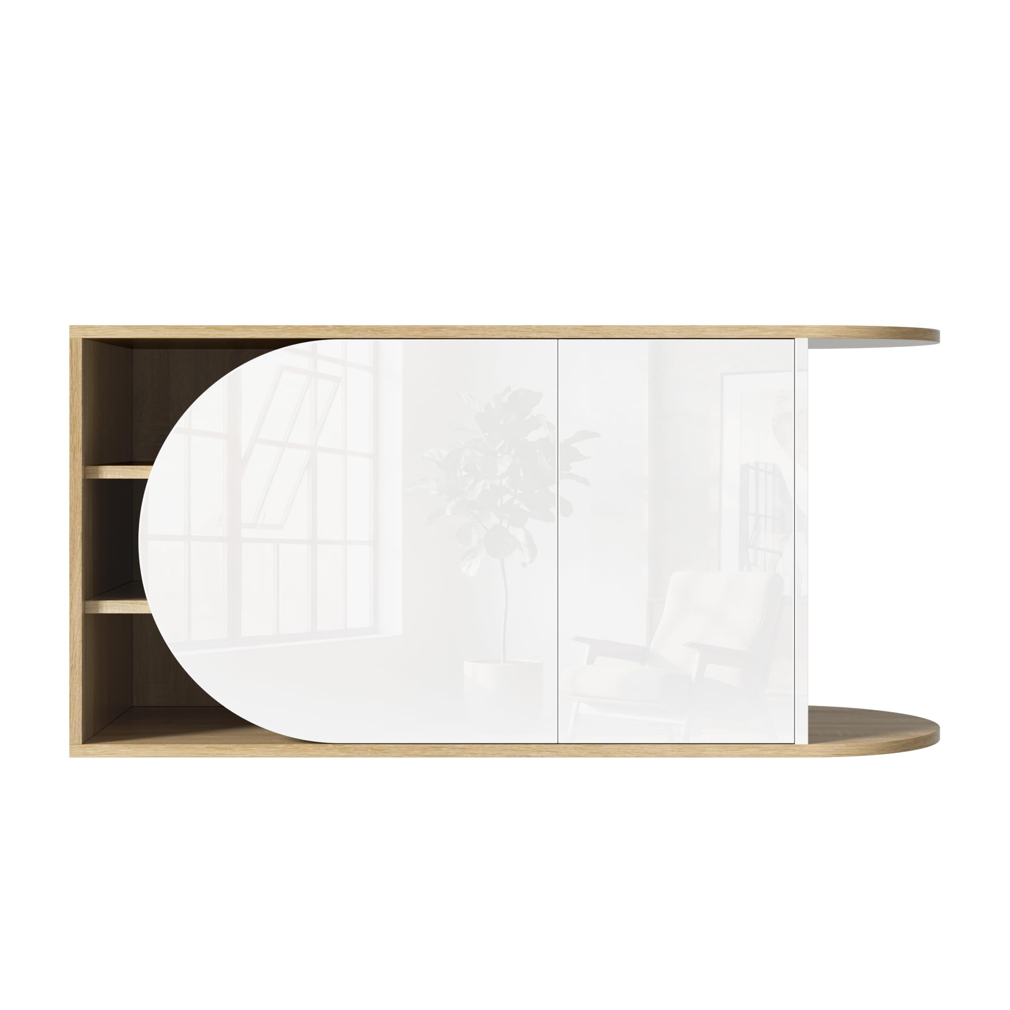 ModernLuxe Meuble à Chaussures avec Banc 2 Portes, Rangement, Blanc et Bois