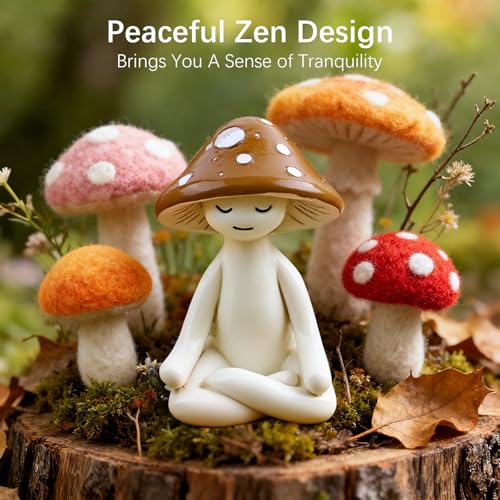 Estatua de resina setas para meditación miniatura 2