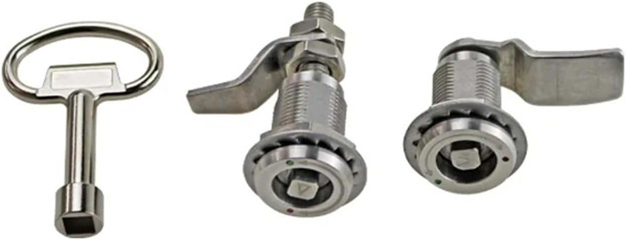 Electrical Cabinet Industrial Equipment Standard Chassis Cabinet Iron Box Cabinet Door Cylindrical Tongue Lock 1Pcs(Triangle Black)