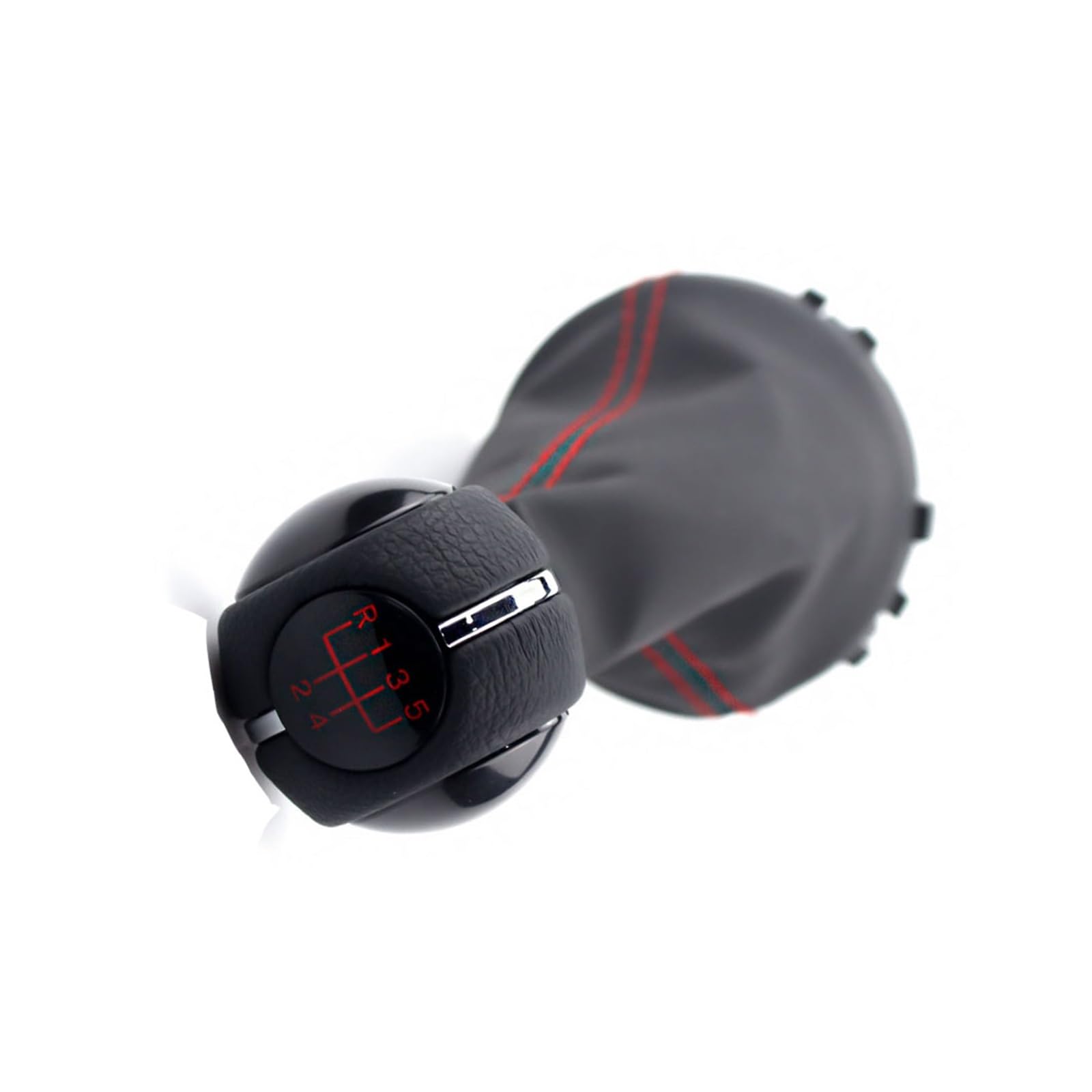 Shift Gear Knob Cover For BMW For Mini For Cooper For F55 For F56 For F54 For F60 7641999 Car Gear Shift Knob Shifter Lever Cover Gaitor Leather Boot(R12345 red)