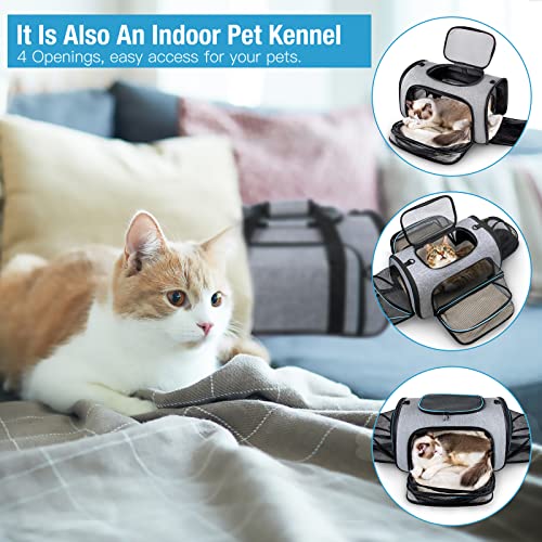 Siivton ST-A-EU0052 4 Way Expandable Pet Carrier, Airline Approved Collapsible Cat Soft-Sided Carriers W/Removable Fleece Pad thumb #8