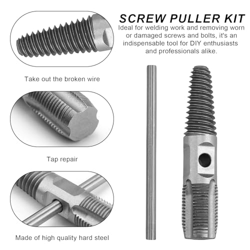 JANDH Schraubenausdreher-Set, 1/2 Zoll Doppelkopf Schraubenausdreher, Doppelzweck-Schraubenauszieher zum Entfernen Beschädigter Schrauben und zur Reparatur von Rohrgewindeverbindungen