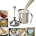Milk Frother, HomeGoal Stainless Steel Manual Milk Foamer, Handheld Coffee Milk Frothing Pitchers,Manual Operated Milk Foam Maker For Cappuccino Coffee Latte Hot Chocolate(14-Ounce/400ml)
