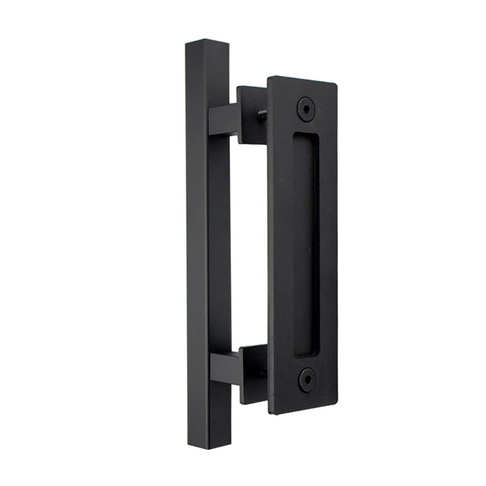 Strafbrg Square Handle Sliding Barn Door Handle 12" Heavy Duty Pull And Flush Wood Handles Large Rustic,Smooth Gliding