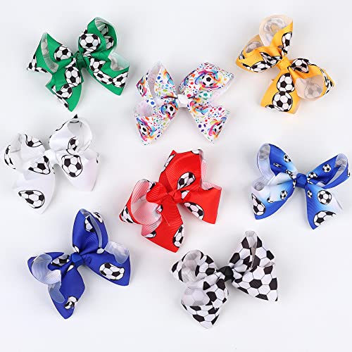 Pinzas para cabello con lazo y balón de fútbol 2 piezas miniatura 3