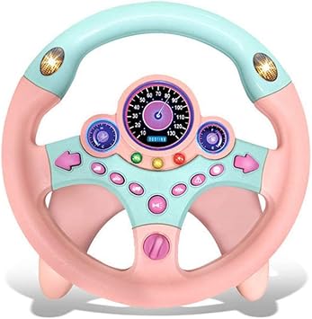 sesil Kids Electric Early Education Simulation Steering Wheel Toy Multifunctional High Simulation Car Driving Toy with Music and Light Pretend Driving Toy for Toddlers
