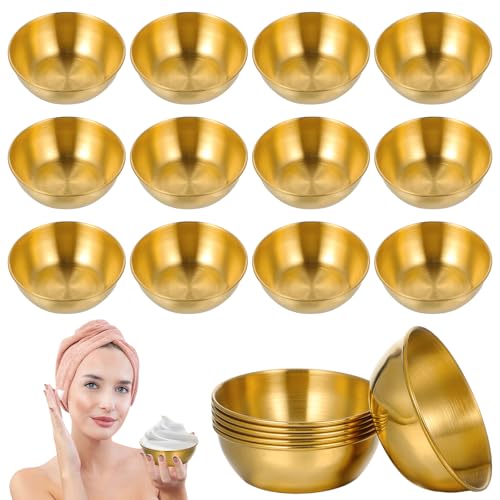 12 piezas cuencos para mezclar mascarillas faciales acero inoxidable miniatura 1