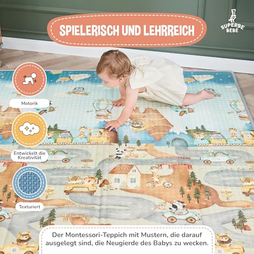Krabbelmatte Baby Faltbar Spielmatte Kinder Spieldecke 120x180x1cm Krabbeldecke Für Baby - Babymatte Kindermatte - Schaumstoffmatte… – Ansicht 6