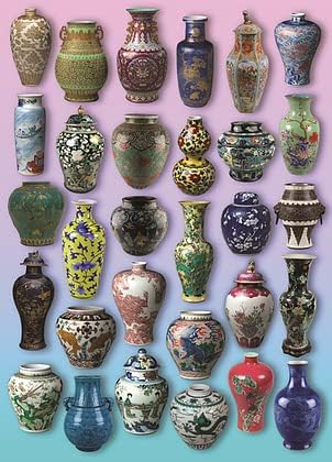 Miniatura 6 de Rompecabezas de 1000 piezas, una pasión por la porcelana, serie Oodles, 19.7 x 27.6 pulgadas, con imágenes de objetos de porcelana antiguos de museo