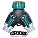 Bamos Water Hose splitter Full Metal Body for Outdoor Faucet Sprinkler and Drip Systems of 2 Ways Ball Valve Garden Water Hose Y Connector for Your Garden
