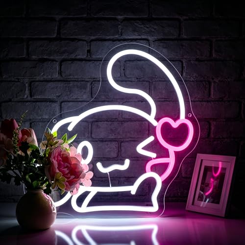 Image of Neon Sign, FPLL Cute Neon Signs for Wall Decor White LED Signs for Bedroom, Game Room, Home Decor - Light up Sign USB Powered