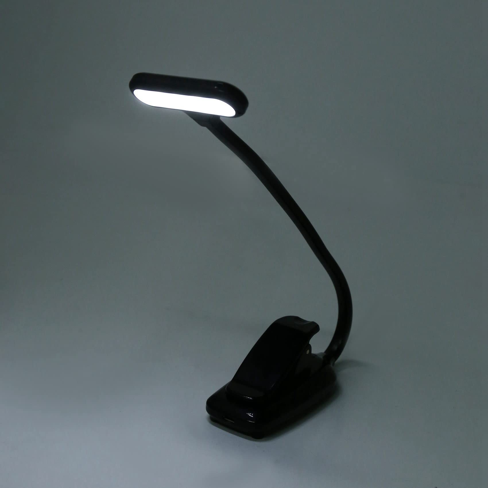 6X Luces Led para Libros， Clip en la Luz Recargable， 3 Modos de Iluminacion， 9 Leds， Lampara de Lectura para Proteccion Ocular， hasta 40 Horas de Lectura - para Lectura - Negro