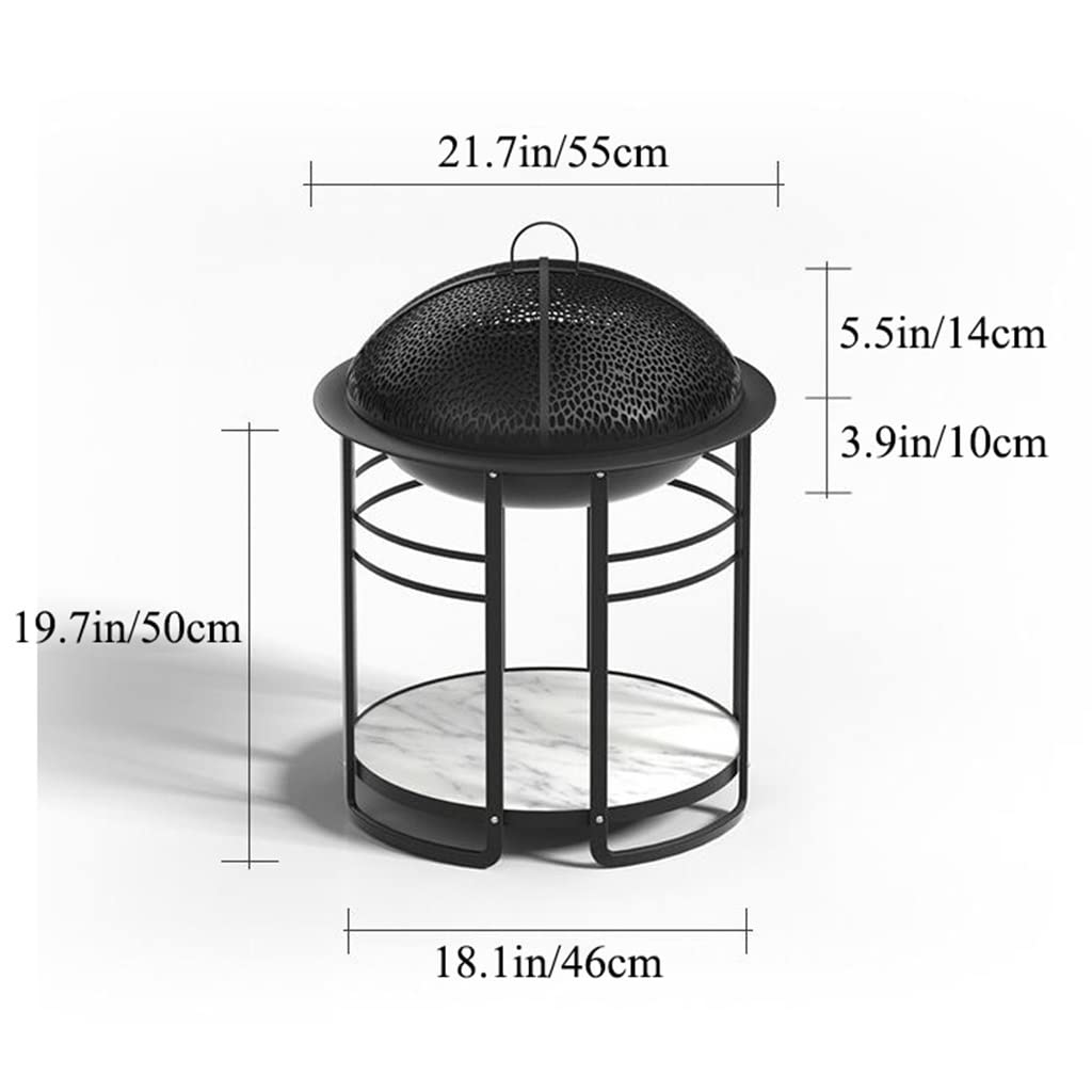 BOPIES JJFIRE Ciotola for Legna da ardere Nera, braciere for Barbecue da Giardino Riscaldatore Invernale Braciere a Carbone Camino da Campeggio (Dimensione : Large-1)