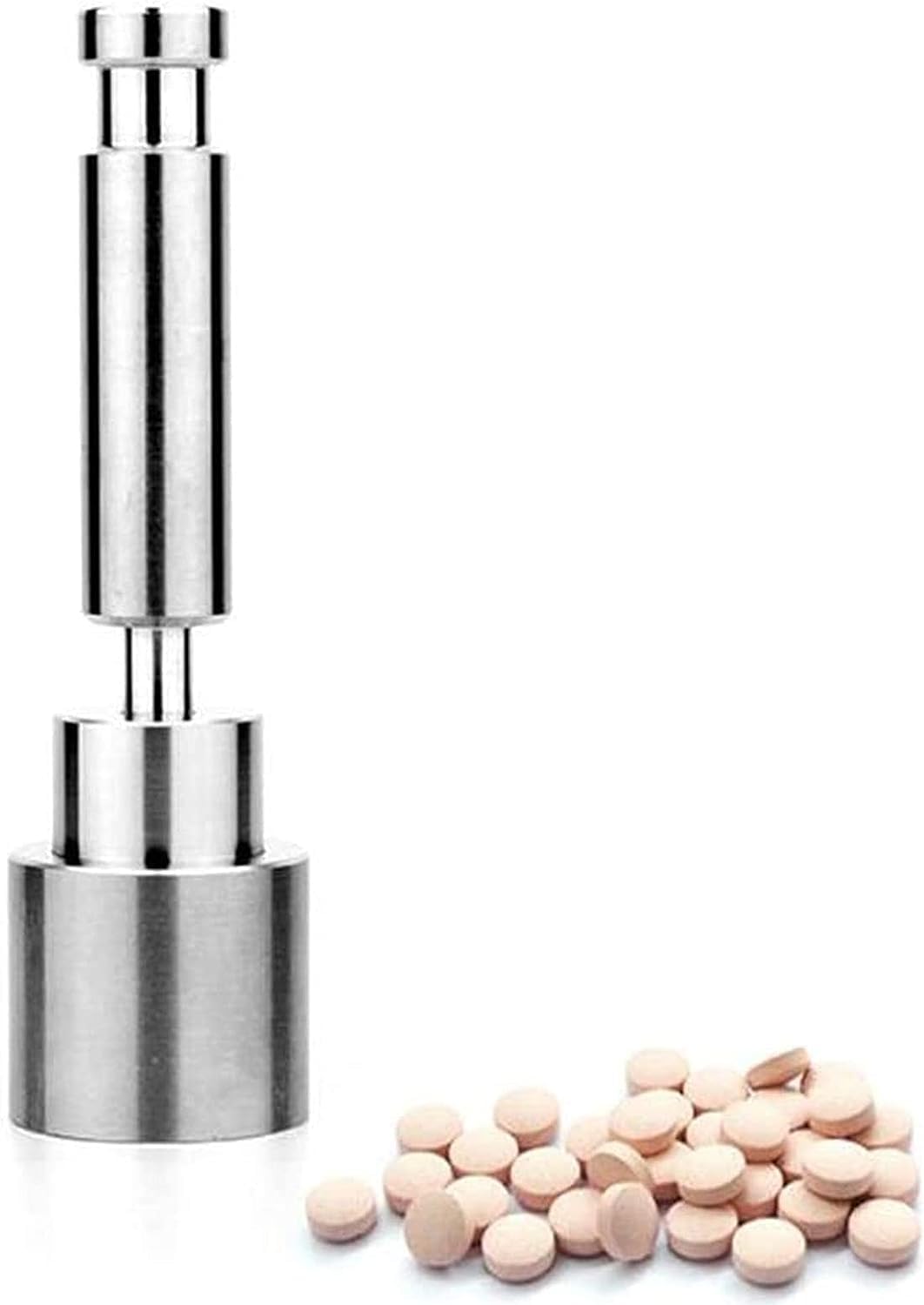 AZMANI 6mm/8mm/10mm/12mm Hand Tablet Press Machine, Stainless Steel Pill Press Machine, Sugar Slice Pill DIY Making Tool, Milk Tablet Molding Machine for Home Kitchen,8MM