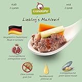 GranataPet Liebling's Mahlzeit Wild PUR, Nassfutter für Hunde, Hundefutter ohne Getreide & Zuckerzusätze, 6 x 800 g & Liebling's Mahlzeit Kalb & Lamm, Nassfutter für Hunde, 6 x 800 g