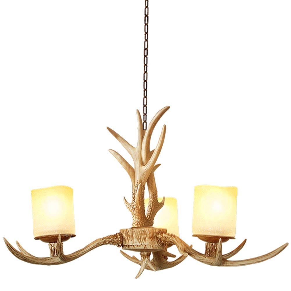 SYAXVOM Antler Chandelier American Country Clothing Store Living Room Study Bedroom Restaurant Lighting Bar Creative Resin