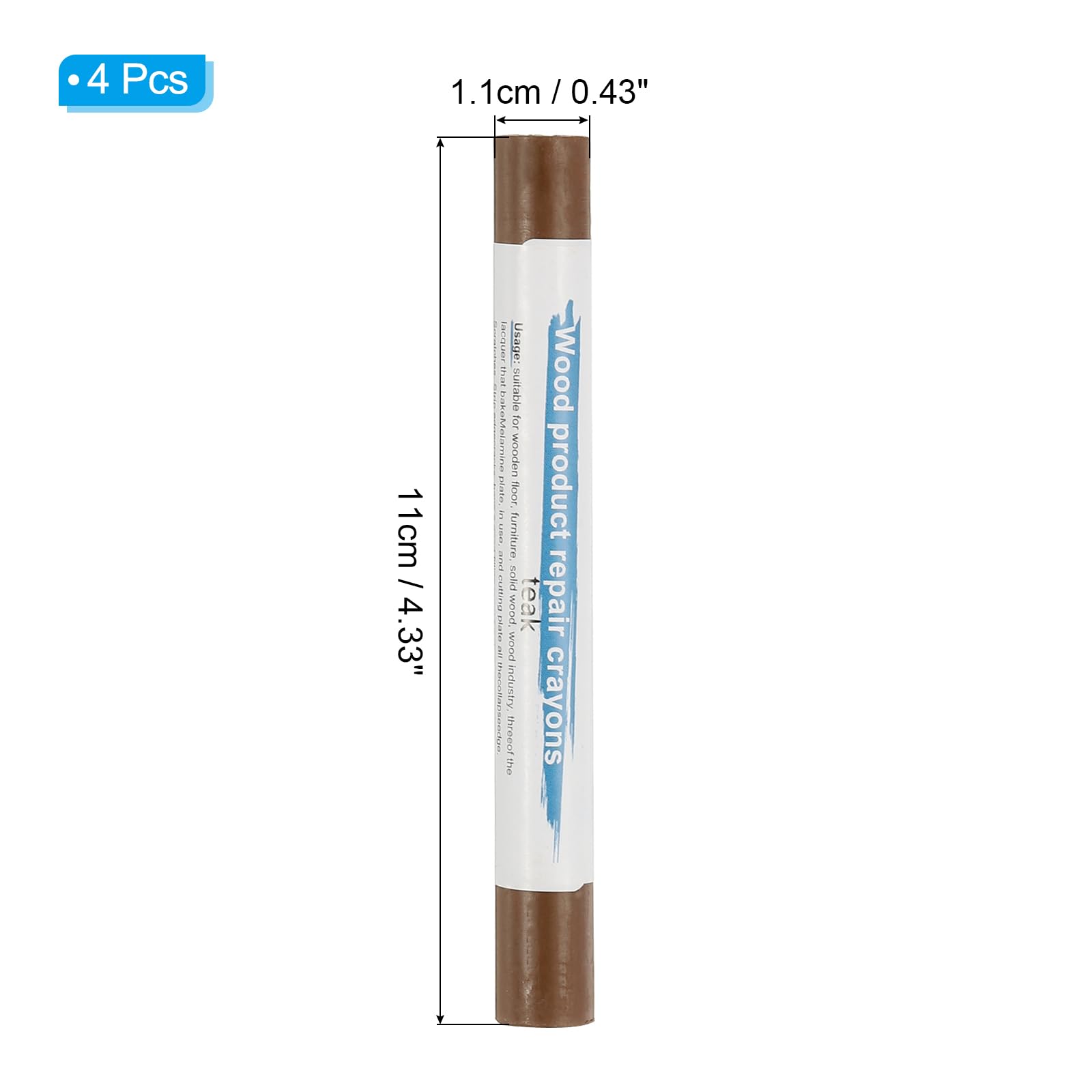 PATIKIL Furniture Repair Crayons, 4 Pcs Wax Wood Filler Sticks Wood Wax Crayons for Scratches Wood Floor Holes Tables Teak - Image 2
