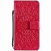 Produktbild Hancda Hülle für Samsung Galaxy A50S / A50 / A30S (Nicht für A30), Leder Hülle Flip Case Klapphülle Handytasche Handyhülle Lederhülle Silikon Case Magnet Cover für Galaxy A50S/A50/A30S,Blumen Rot