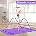 UMIKOOL DIRECT Expandable Gymnastics Bars with Ring, Adjustable Height Gymnastic Horizontal Bars, Gym Junior Training Bar Children Folding Training Monkey Bars for Kids (Purple+Mat)