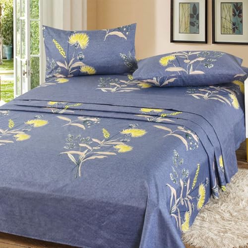 DECODEKO-Juego de Sábanas(3/4 Piezas),Sábana Bajera Ajustable,encimera y Funda de Almohada-Variedad de Tamaños,Diseño Estampado,100% poliéster (Modelo 4, Cama 105 | 1 Funda Almohada)