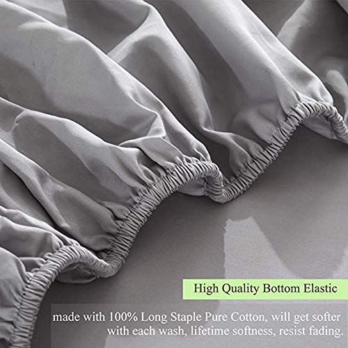 Fitted Sheet Only Egyptian Cotton,400TC 16'' Deep Pocket Wrinkle Fitted